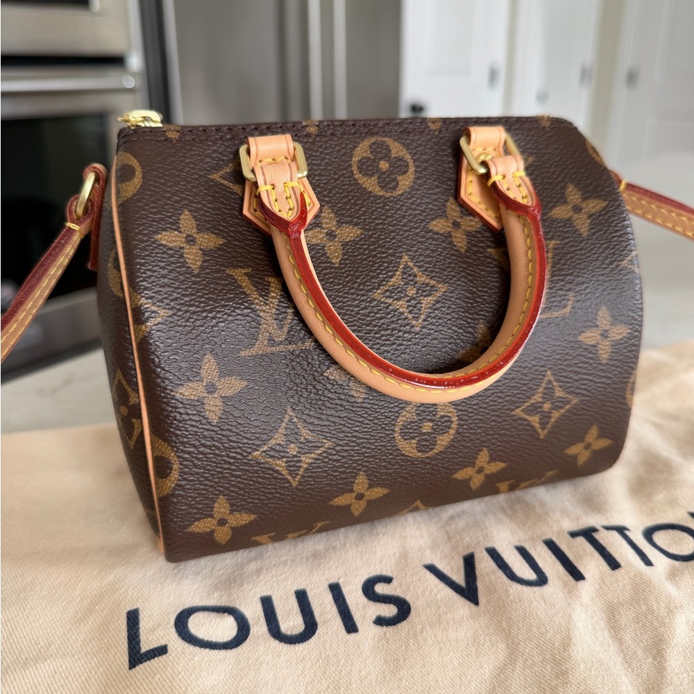 Louis Vuitton Nano Crossbody Strap Attached Purse Mini Bag Authentic LV
